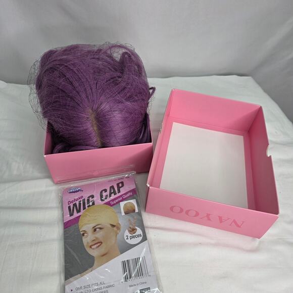 Long Purple Wavy Wig for Women 26 " Middle Part Synthetic Heat Resistant Fiber - Picture 4 of 11